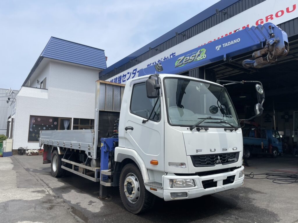 平成25年　ファイター増トン4段クレーンアルミアオリ　ラジコン　差し違いアウトリガー