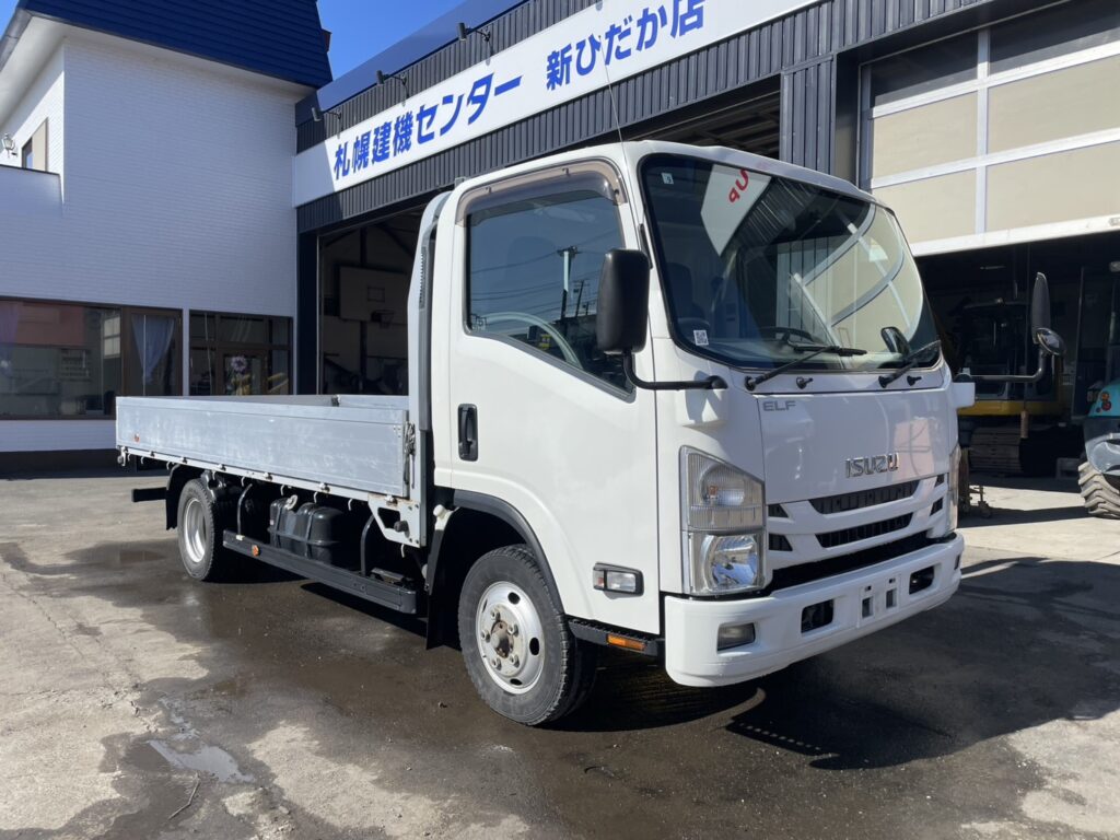 平成30年　エルフ２トン平ロング　アルミアオリ　４WD　車検令和7年9月
