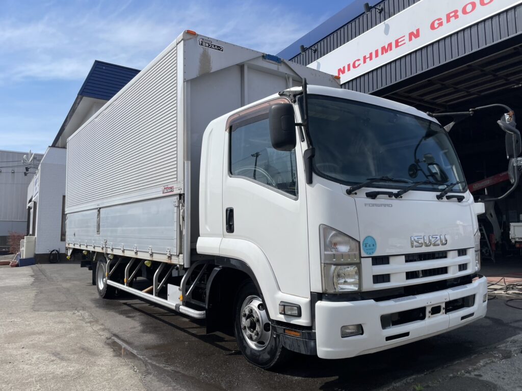 平成24年　フォワード４トンアルミウィングパワーゲート・ベッド付　車検1年付
