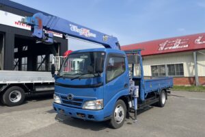 平成19年　デュトロ２トン４段クレーンロングラジコン　フックイン　走行３万キロ！！