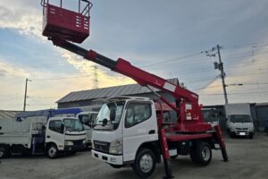 平成19年　三菱　キャンター　11.9ｍ高所作業車　スチールバケット・張り出し不要アウトリガー（車検2年付）