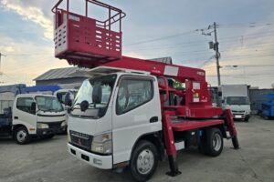 サムネイル: 平成19年　三菱　キャンター　11.9ｍ高所作業車　スチールバケット・張り出し不要アウトリガー（車検2年付）