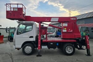 サムネイル: 平成19年　三菱　キャンター　11.9ｍ高所作業車　スチールバケット・張り出し不要アウトリガー（車検2年付）