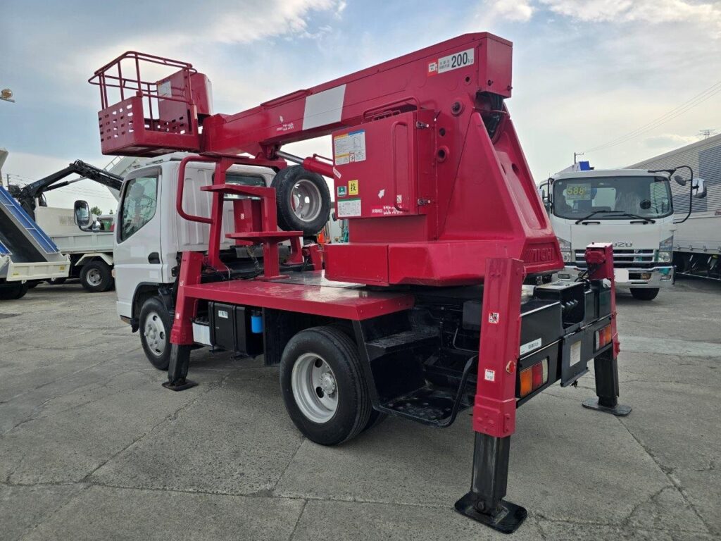 平成19年　三菱　キャンター　11.9ｍ高所作業車　スチールバケット・張り出し不要アウトリガー（車検2年付）