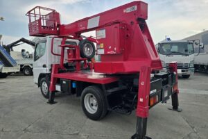 サムネイル: 平成19年　三菱　キャンター　11.9ｍ高所作業車　スチールバケット・張り出し不要アウトリガー（車検2年付）