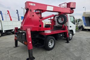 サムネイル: 平成19年　三菱　キャンター　11.9ｍ高所作業車　スチールバケット・張り出し不要アウトリガー（車検2年付）