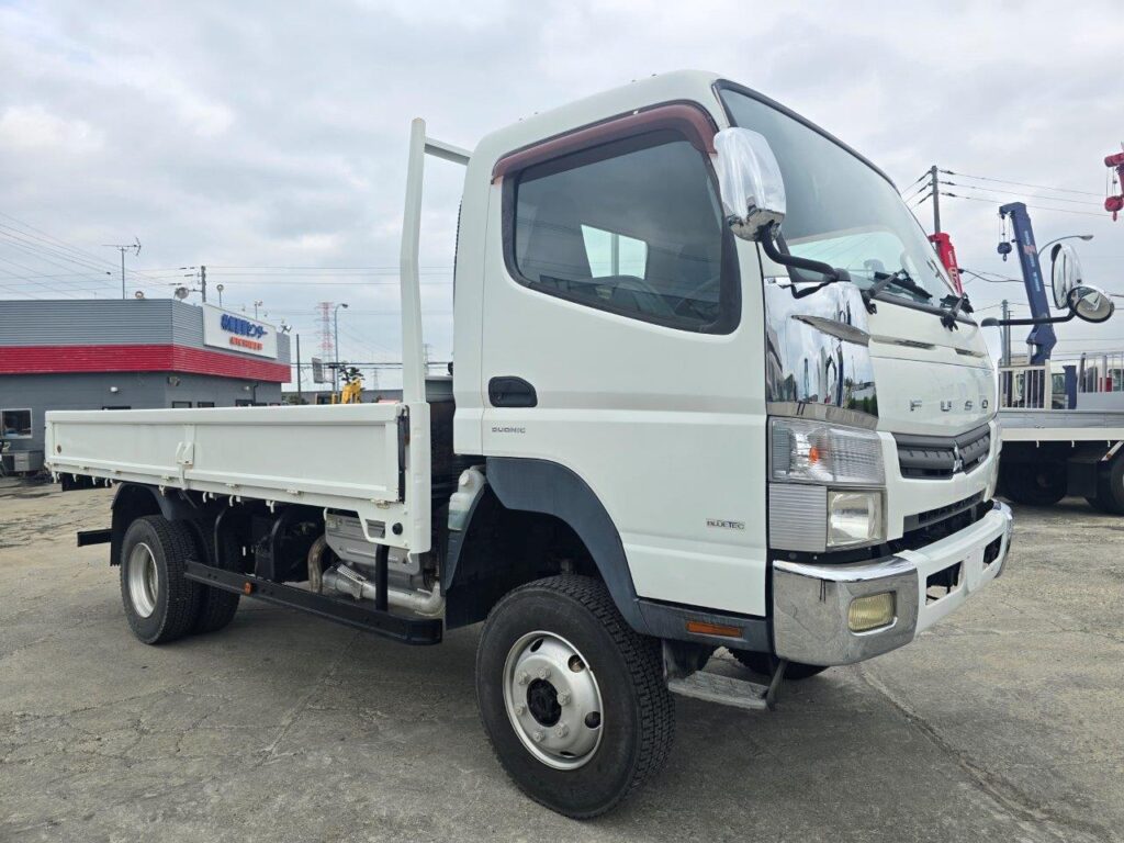 平成25年　三菱　キャンター　２トン平　ワイドロング　4WD・高床（車検1年付）