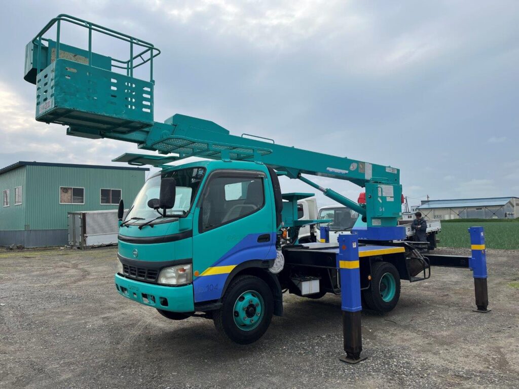 平成19年　日野　デュトロ　16ｍ高所作業車　スチールバケット（車検2年付）