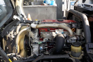 サムネイル: 平成20年　デュトロ 14.6ｍ高所作業車　★電工仕様★ウインチ★絶縁バケット★