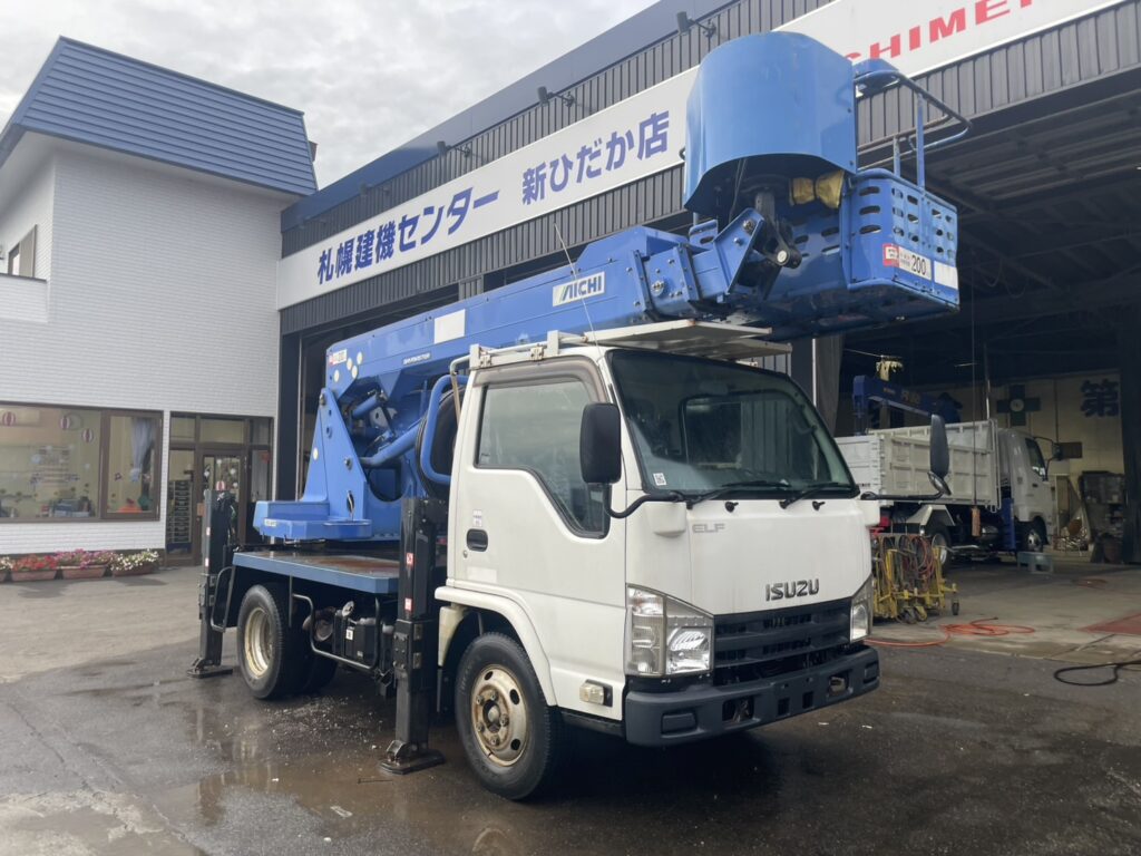 平成26年　エルフ12M高所作業車　スチールバケット　車検2年付