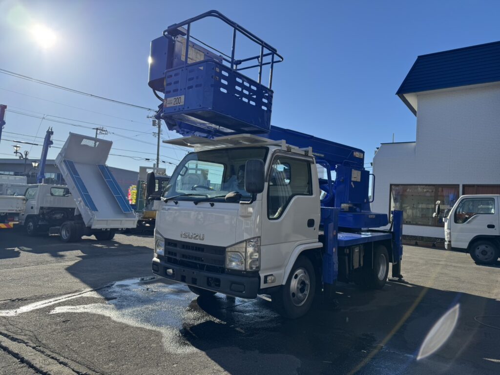 平成26年　エルフ12M高所作業車　スチールバケット　車検2年付