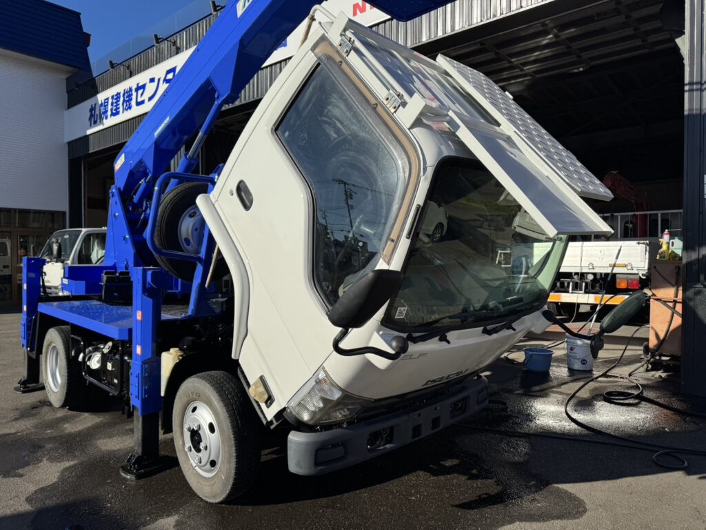 平成26年　エルフ12M高所作業車　スチールバケット　車検2年付