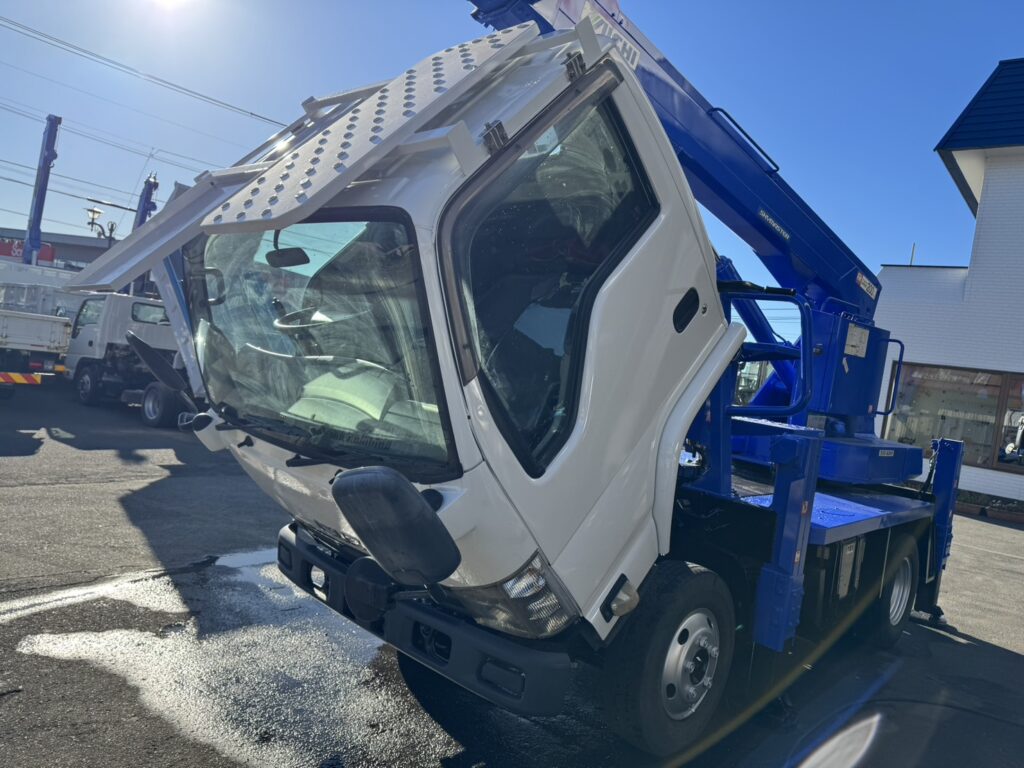 平成26年　エルフ12M高所作業車　スチールバケット　車検2年付