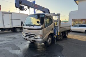 平成20年　デュトロ２トン３段クレーンロング　パワーゲート　車検１年付