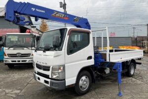 平成24年　三菱　キャンター　２トン４段クレーンロング　フックイン・ラジコン・バックモニター（車検令和8年10月）