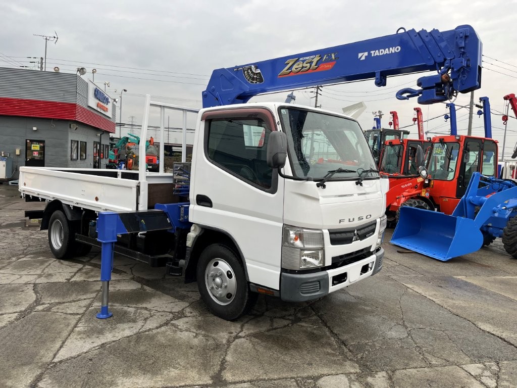 平成24年　三菱　キャンター　２トン４段クレーンロング　フックイン・ラジコン・バックモニター（車検令和8年10月）