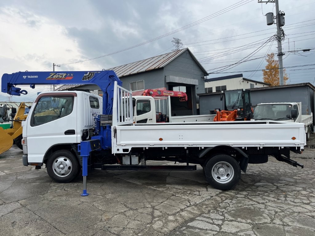 平成24年　三菱　キャンター　２トン４段クレーンロング　フックイン・ラジコン・バックモニター（車検令和8年10月）