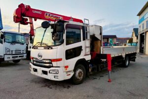 平成23年式　コンドル増トンクレーン　4段ラジコン　ベッド付き　アルミアオリ