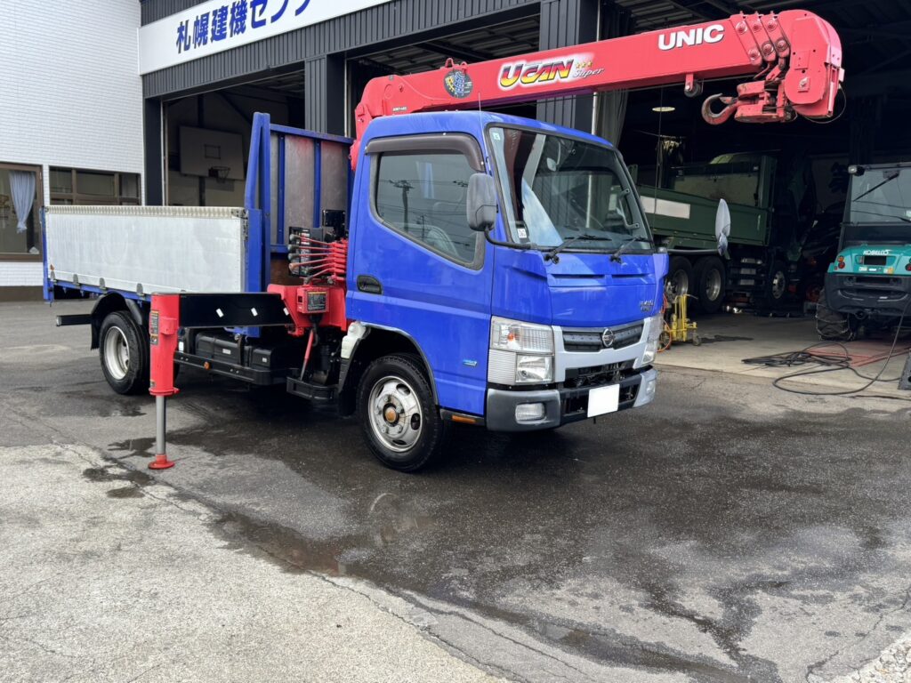 平成25年　アトラス3トン4段クレーンロング ラジコン アルミアオリ 車検令和8年6月