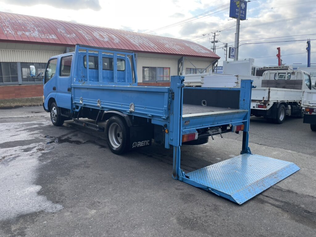 平成20年　ダイナ2トンWキャブ　ロング　垂直パワーゲート　車検1年付