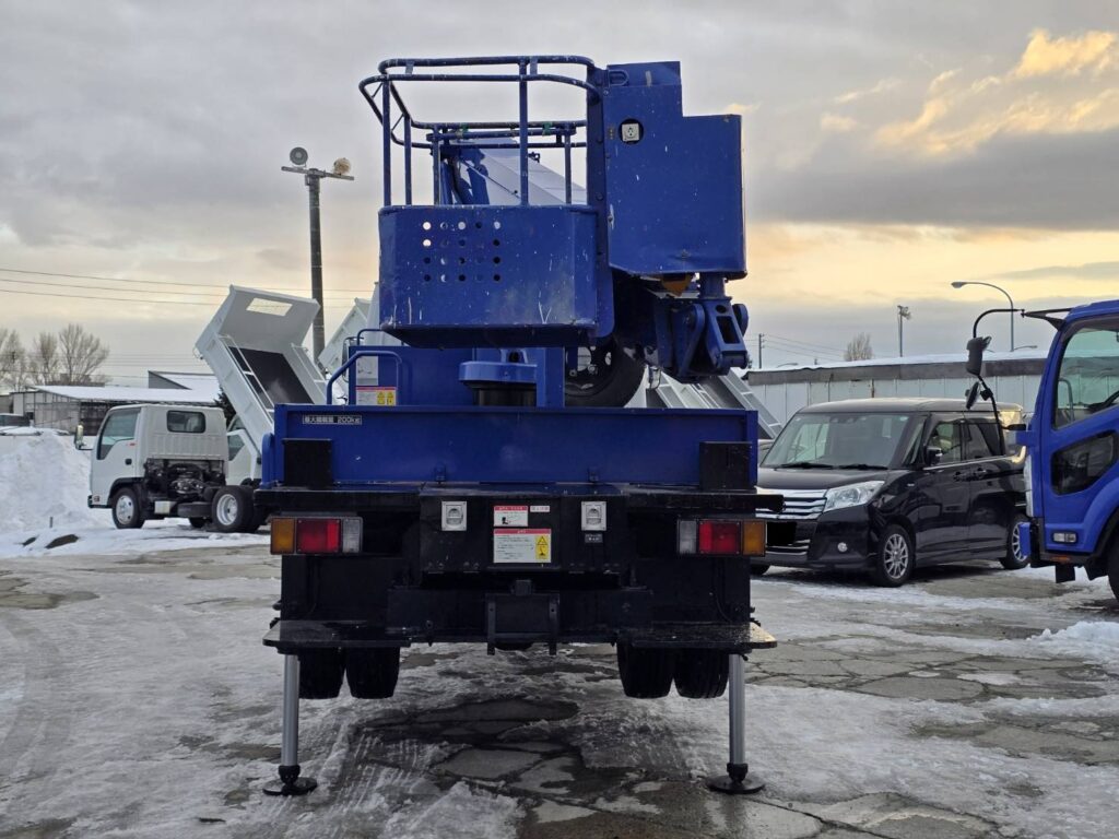 平成19年　いすゞ　エルフ　12ｍ高所作業車　スチール・後方格納・張り出し不要ｱｳﾄﾘｶﾞｰ（車検2年付）