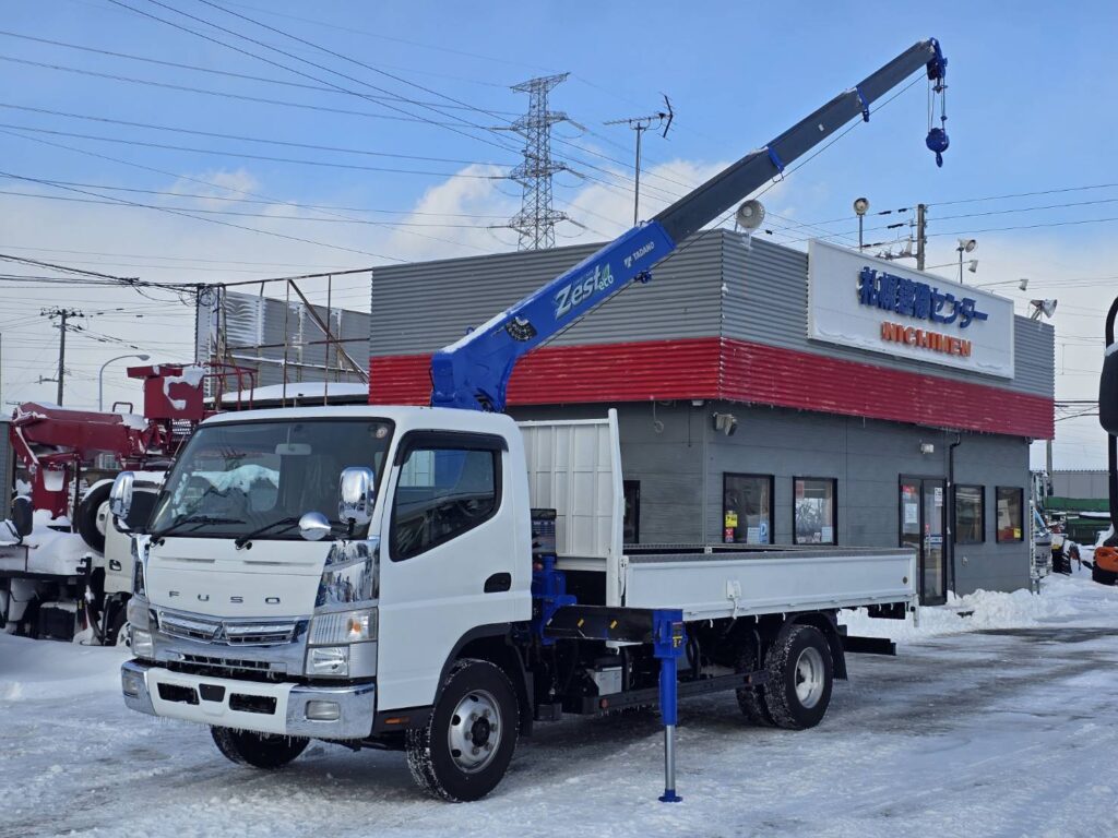 令和2年　三菱　キャンター　３トン4段クレーン　ワイド超ロング　フックイン・ラジコン・差し違い（車検1年付）