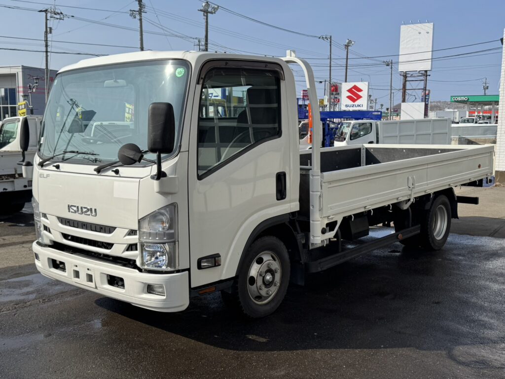 令和3年　エルフ2トン平ワイドロング　走行1.4万キロ　車検1年付