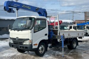 平成24年　日野　デュトロ　２トン３段クレーンロング　フックイン・ラジコン付（車検1年付）