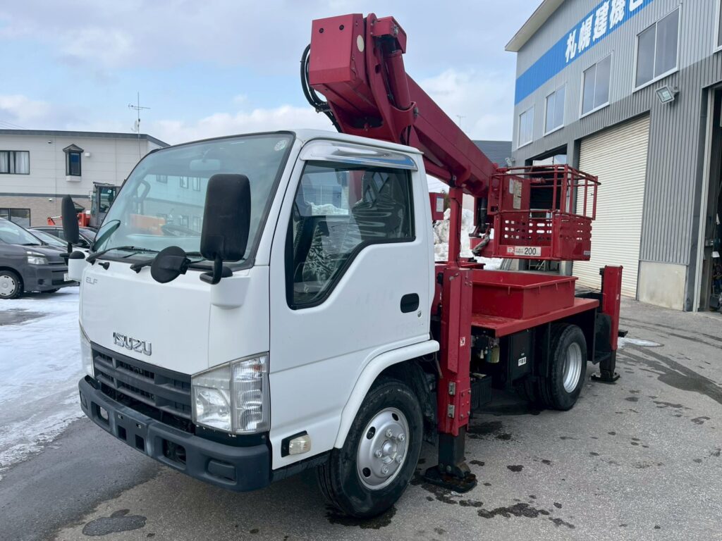 ◆平成25年式　◆いすゞエルフ12m高所作業車　◆スチールバケット