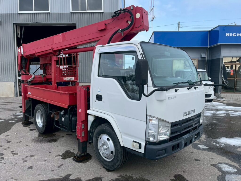 ◆平成25年式　◆いすゞエルフ12m高所作業車　◆スチールバケット