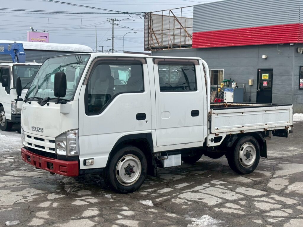 平成26年　いすゞ　エルフ　1.15トンWキャブ　4WD・6人乗り（小型貨物・4ナンバー）（車検1年付）