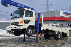 平成23年　日野　レンジャー　４トン５段クレーン　ロングジャッキ　フックイン・ラジコン付（車検令和８年12月）