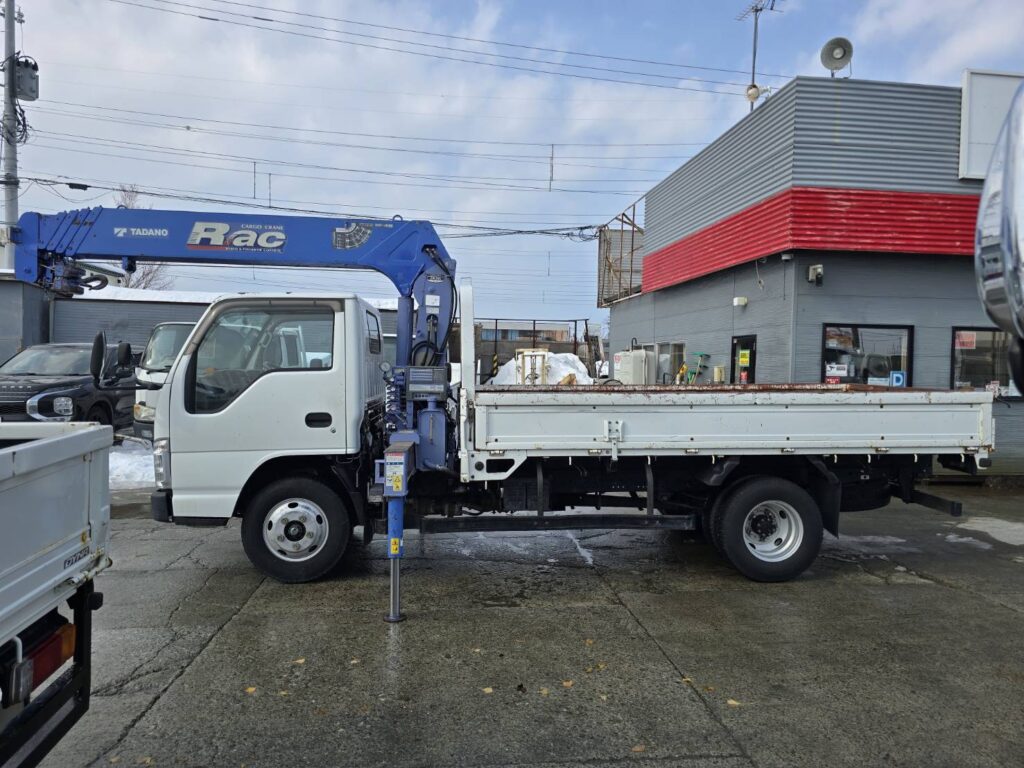 平成20年　いすゞ　エルフ　２トン５段クレーン　フックイン・ラジコン付（車検1年付）