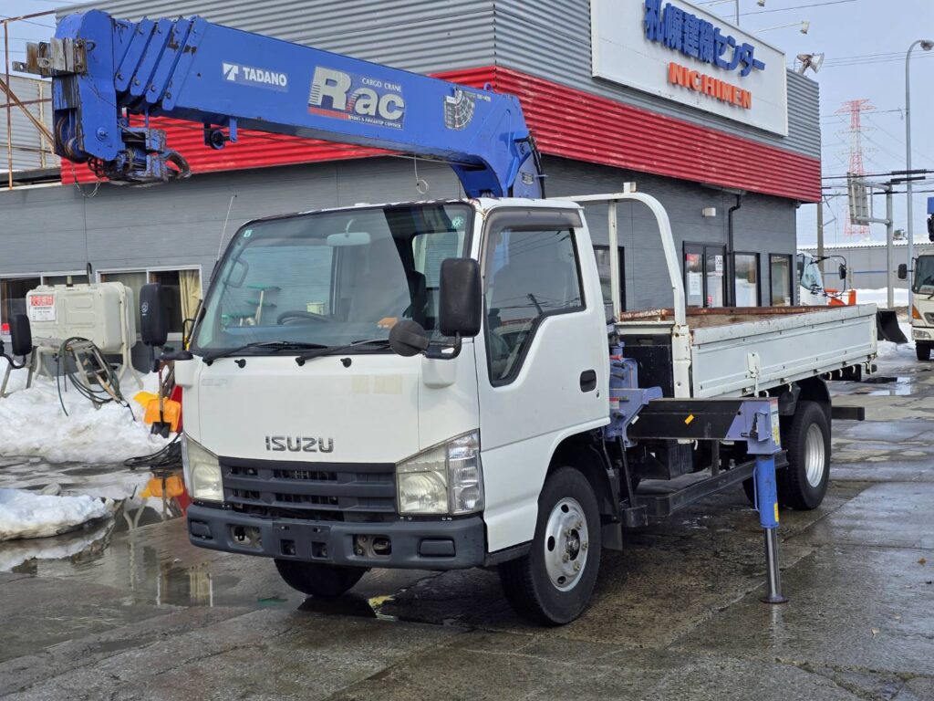 平成20年　いすゞ　エルフ　２トン５段クレーン　フックイン・ラジコン付（車検1年付）