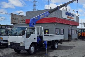 平成20年　いすゞ　エルフ　２トン５段クレーン　フックイン・ラジコン付（車検1年付）
