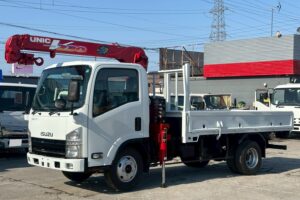 平成25年　いすゞ　エルフ　２トン３段クレーンロング　フックイン（車検１年付）