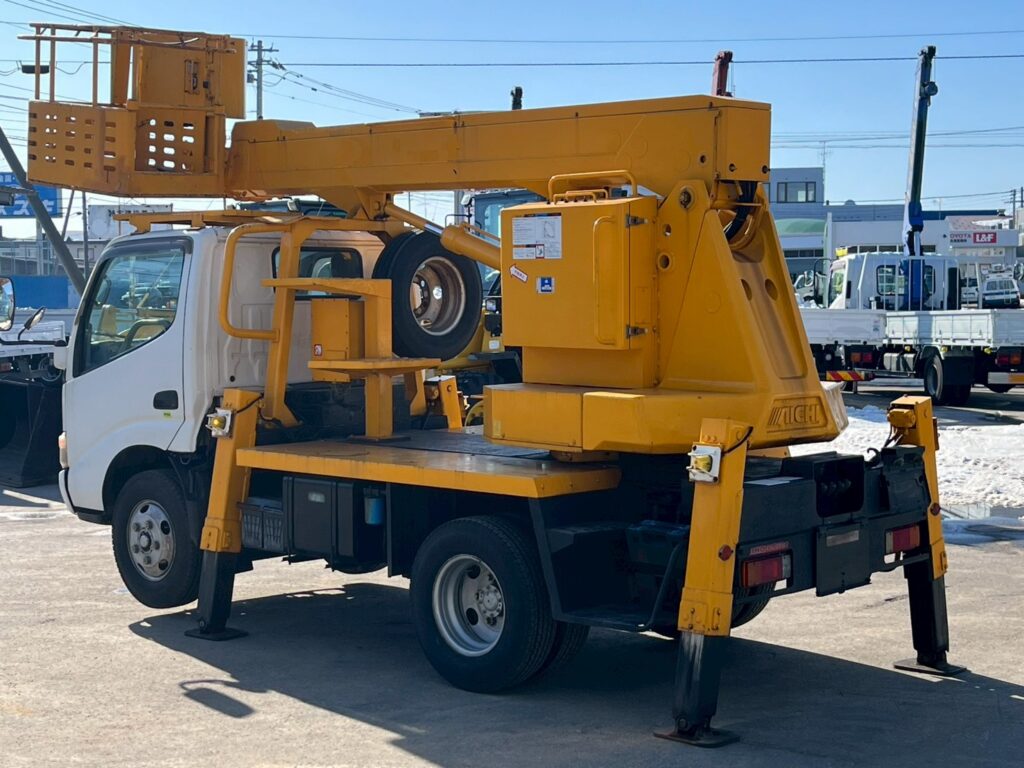 【高所作業車】平成20年式日野デュトロ　スチールバケット【12mブーム】★札幌・江別・旭川・北見・釧路どこでも全国対応可能です！お問合せは北見店へ～TEL0157-57-7166～