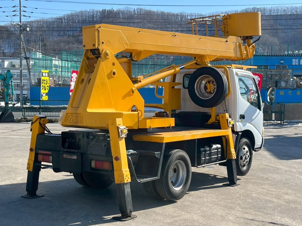 【高所作業車】平成20年式日野デュトロ　スチールバケット【12mブーム】★札幌・江別・旭川・北見・釧路どこでも全国対応可能です！お問合せは北見店へ～TEL0157-57-7166～