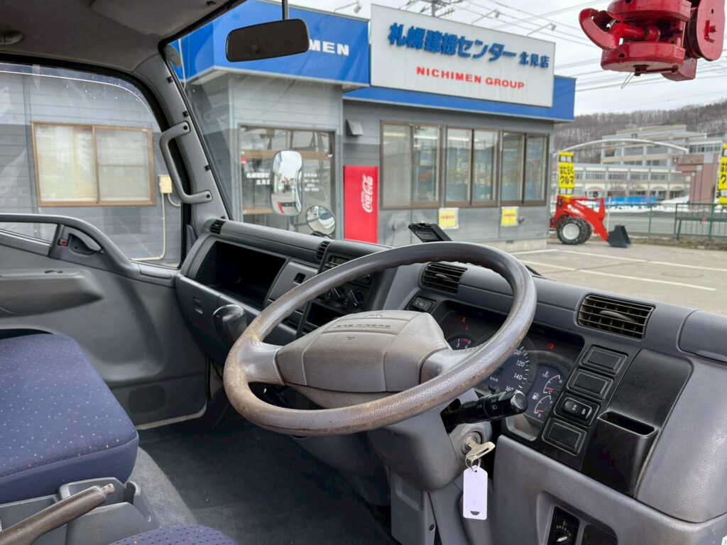 【平成18年式】三菱キャンター3.5tクレーン付き平ボデー！【5段ブームラジコン付き】車検令和8年11月 札幌・江別・旭川・北見・釧路どこでも全国対応可能です！【お問い合わせは北見店へ～TEL0157-57-7166～】