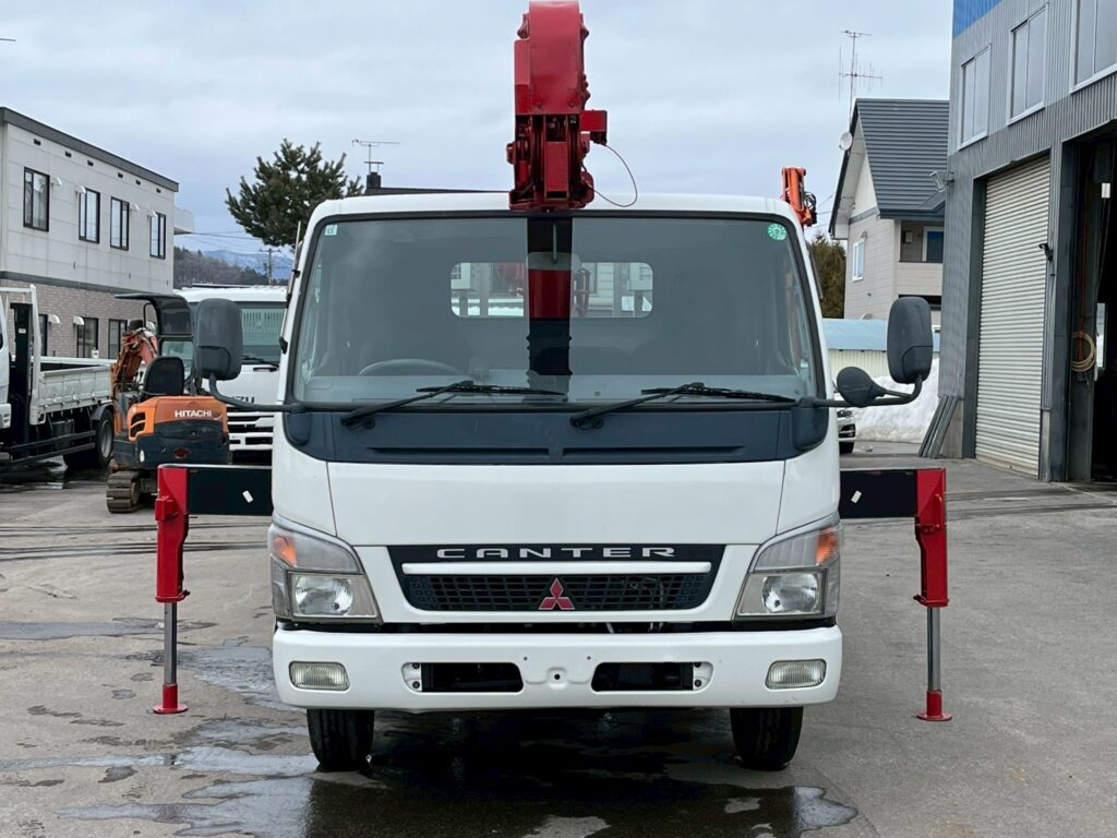 【平成18年式】三菱キャンター3.5tクレーン付き平ボデー！【5段ブームラジコン付き】車検令和8年11月 札幌・江別・旭川・北見・釧路どこでも全国対応可能です！【お問い合わせは北見店へ～TEL0157-57-7166～】